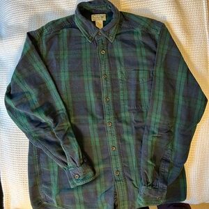 LL Bean Men's Blackwatch plaid flannel | Small Unisex | gorpcore outdoor cozy